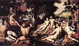 Cornelis Cornelisz Van Haarlem Paintings - The Wedding of Peleus and Thetis by Cornelis Cornelisz Van Haarlem